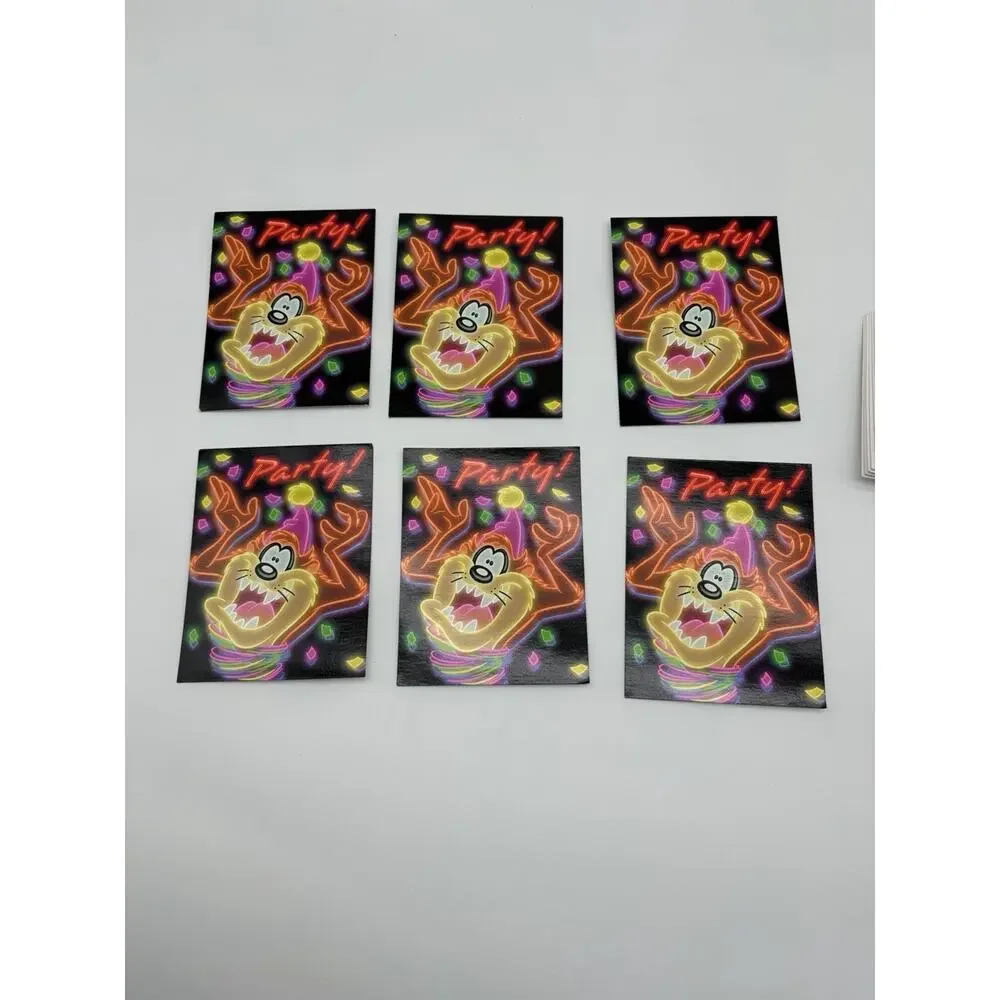 Vintage Looney Toons Party Invite Lot Of 6 Tasmanian Devil 1998